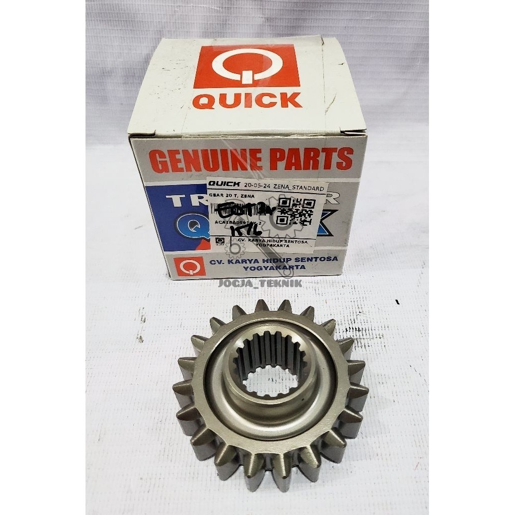 Sparepart Traktor Quick Gear 20T Traktor Zena Rotary Quick / Gigi Gear 20T Traktor Zena Quick Asli