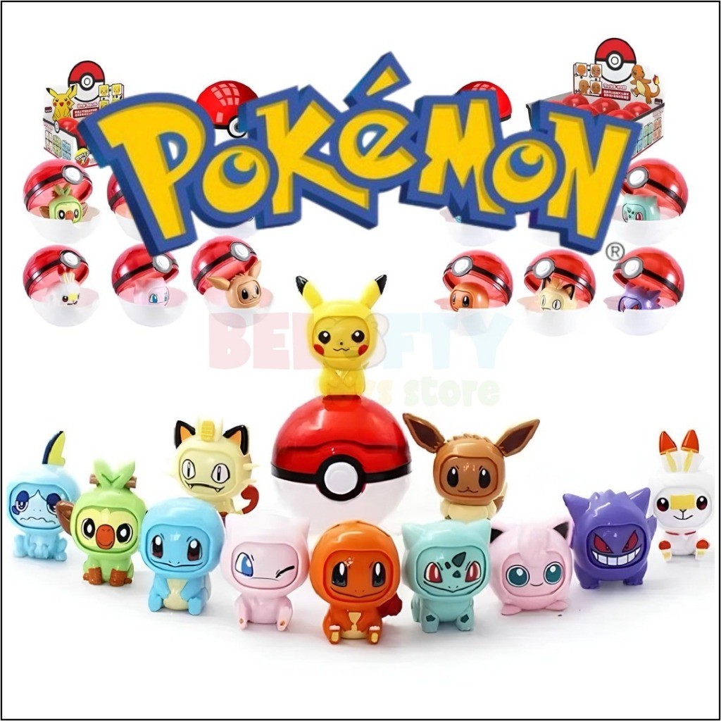 Mainan Anak Mainan Pokemon Face Off Figures Pokemon Dapat Berubah Wajah