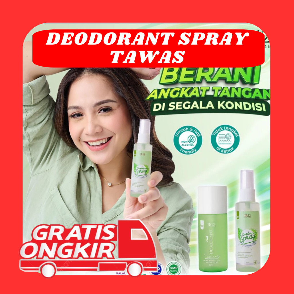 Deodorant Spray Tawas - SR12 Deodorant Spray Tawas Penghilang Bau Badan Deodorant Non Alkohol Aman B