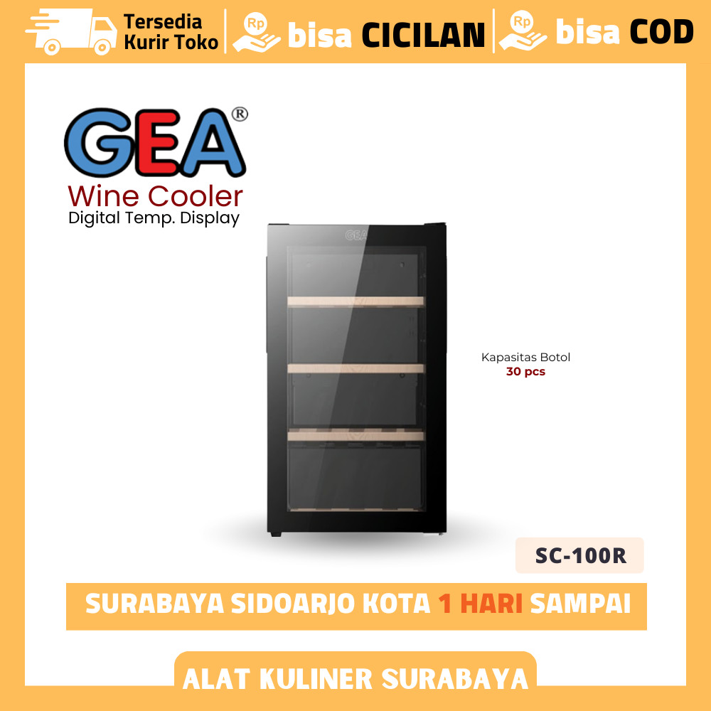 Display Cooler Minuman Dingin Gea SC-100R Kulkas Mini Pendingin Minuman Original Resmi