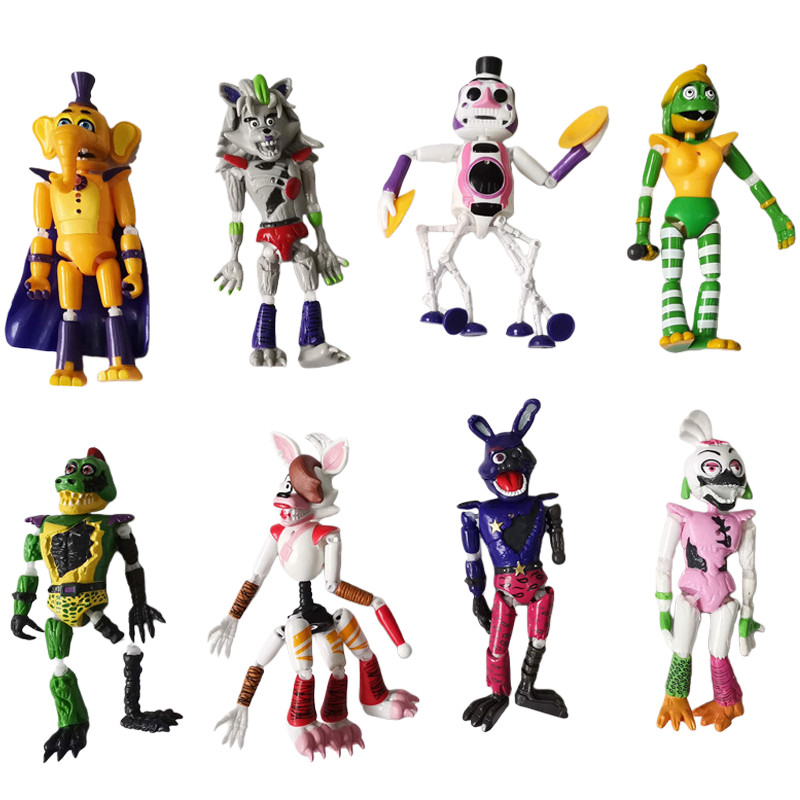 8Pcs/Set FNAF Action Figures Joint Movable Detachable Five Nights Game Merchandise Figures Toys PVC 