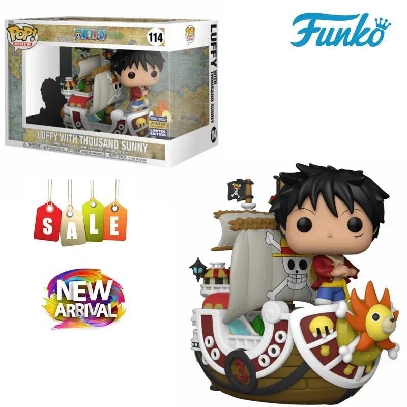 Funko POP RIDES One Piece Luffy with Thousand Sunny 114# Luffy with Going Merry 111# Vinyl Figure Ed