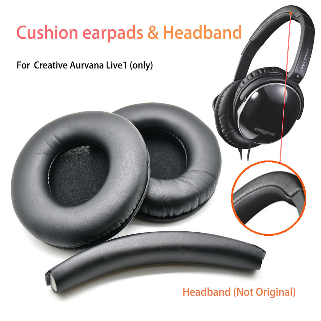 Replacement Ear Pads Cushions Pillow Earpads Earmuffs With Headband For Creative Aurvana Live1 LIVE 