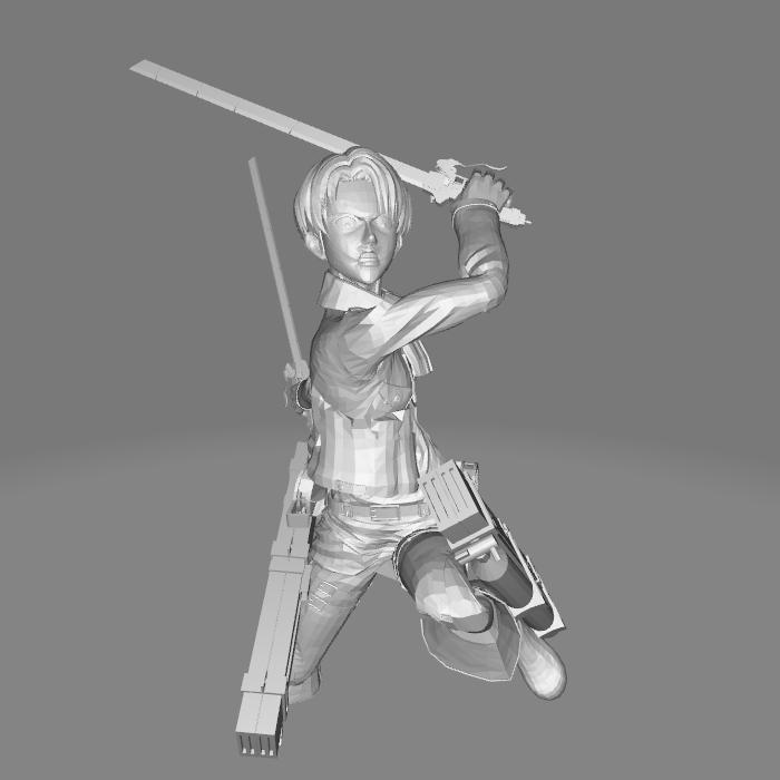 Diorama Diecast AOT Levi Ackerman 2 Skala 64 Figure Miniatur