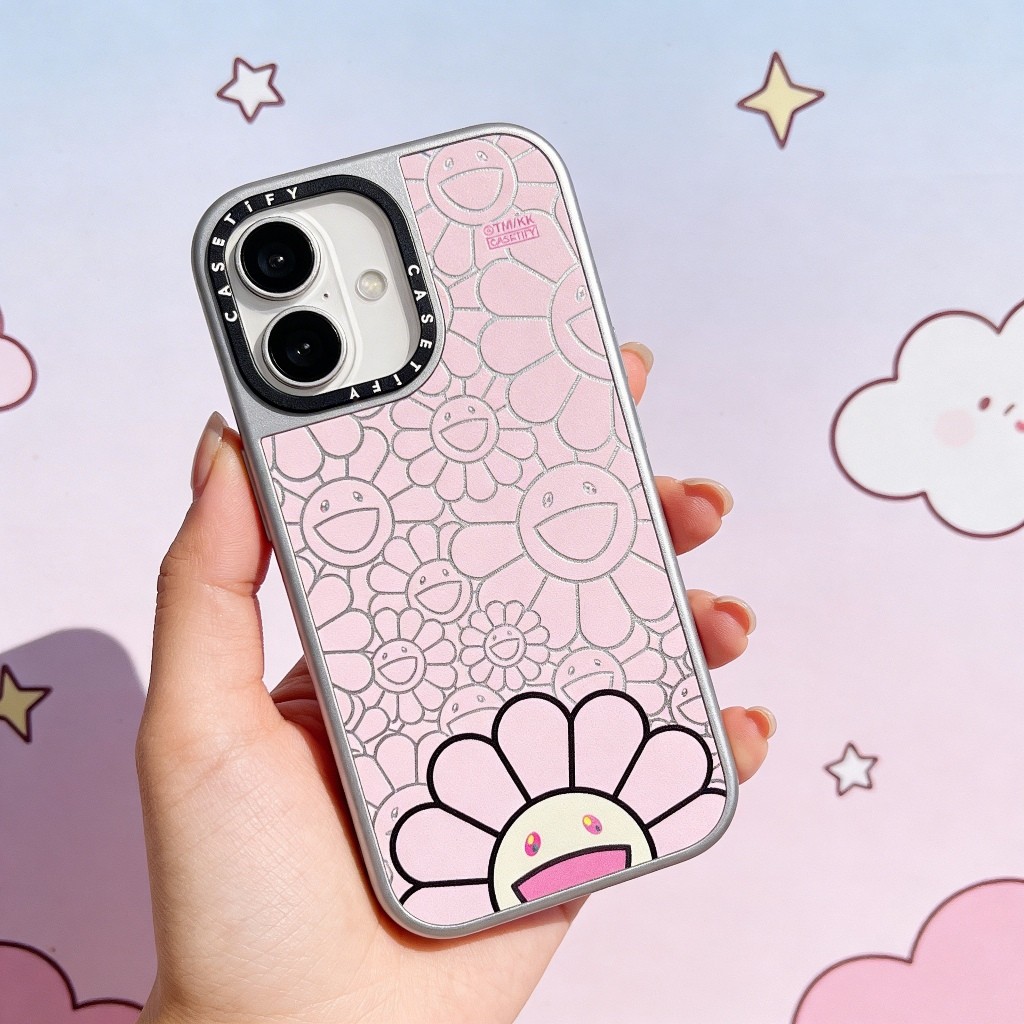 CASE IPH 14-17 PRO MAX PLUS CASETFY MIRROR SILVER MAGSAFE PINK T.MURAKAMI