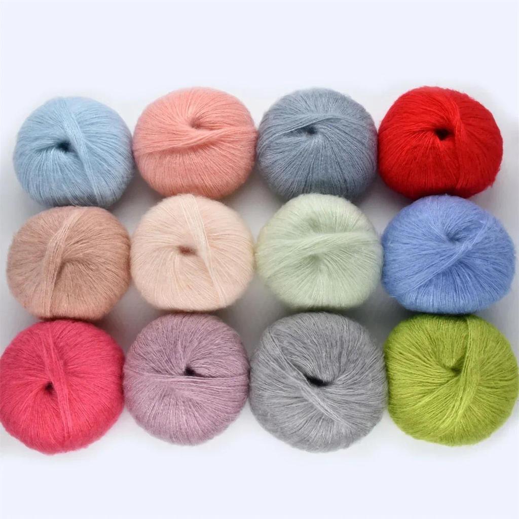 1pcs 50g Mohair Silk Wool Yarn 15% Wool 15% Mohair 40% Acrylic 30% Nylon Soft Croet Yarn Hand Knit S