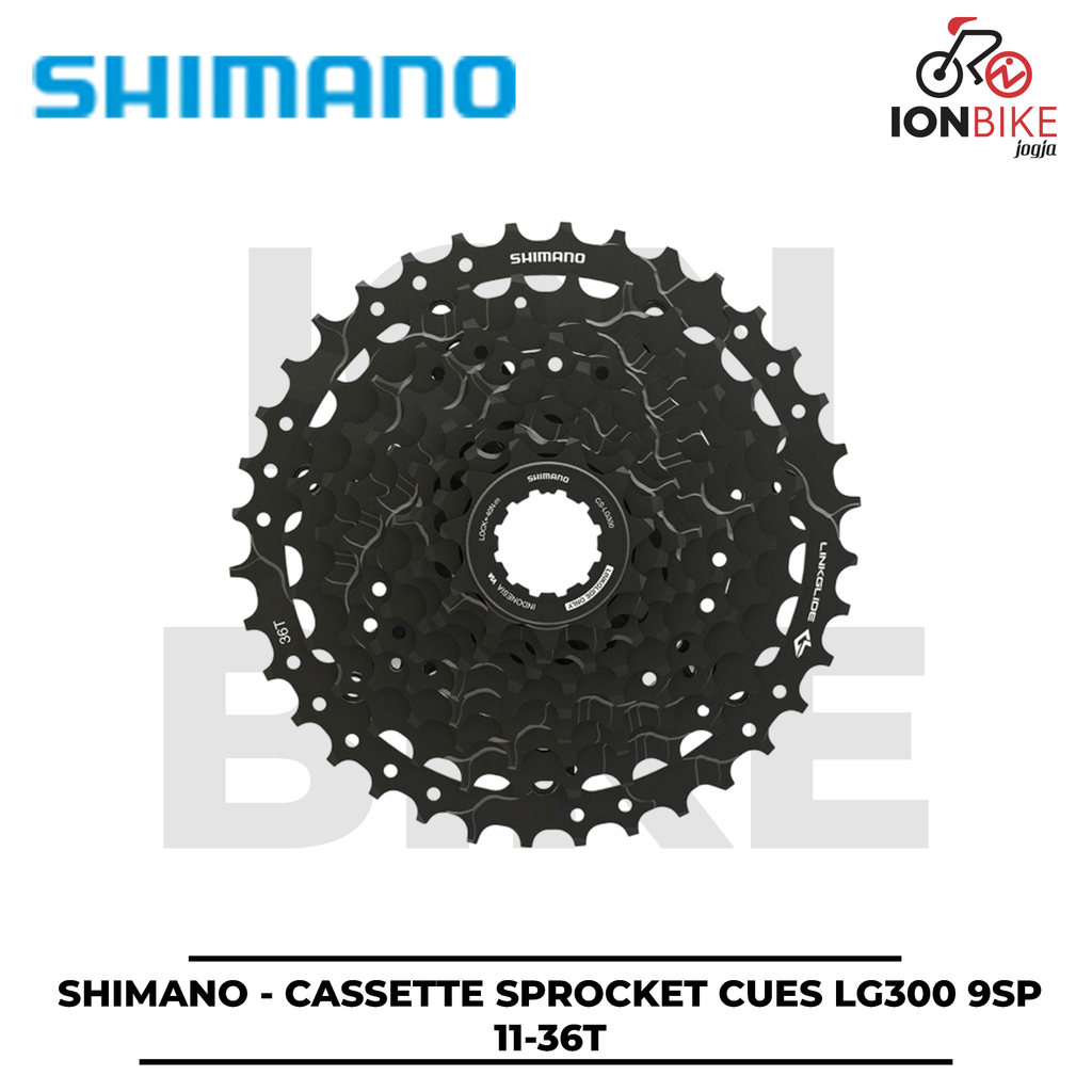 Cassette Sprocket Shimano CUES 9 Speed LG300 11 - 36 T Terbaru - Link Hyper Glide LG-300 36T Casete 