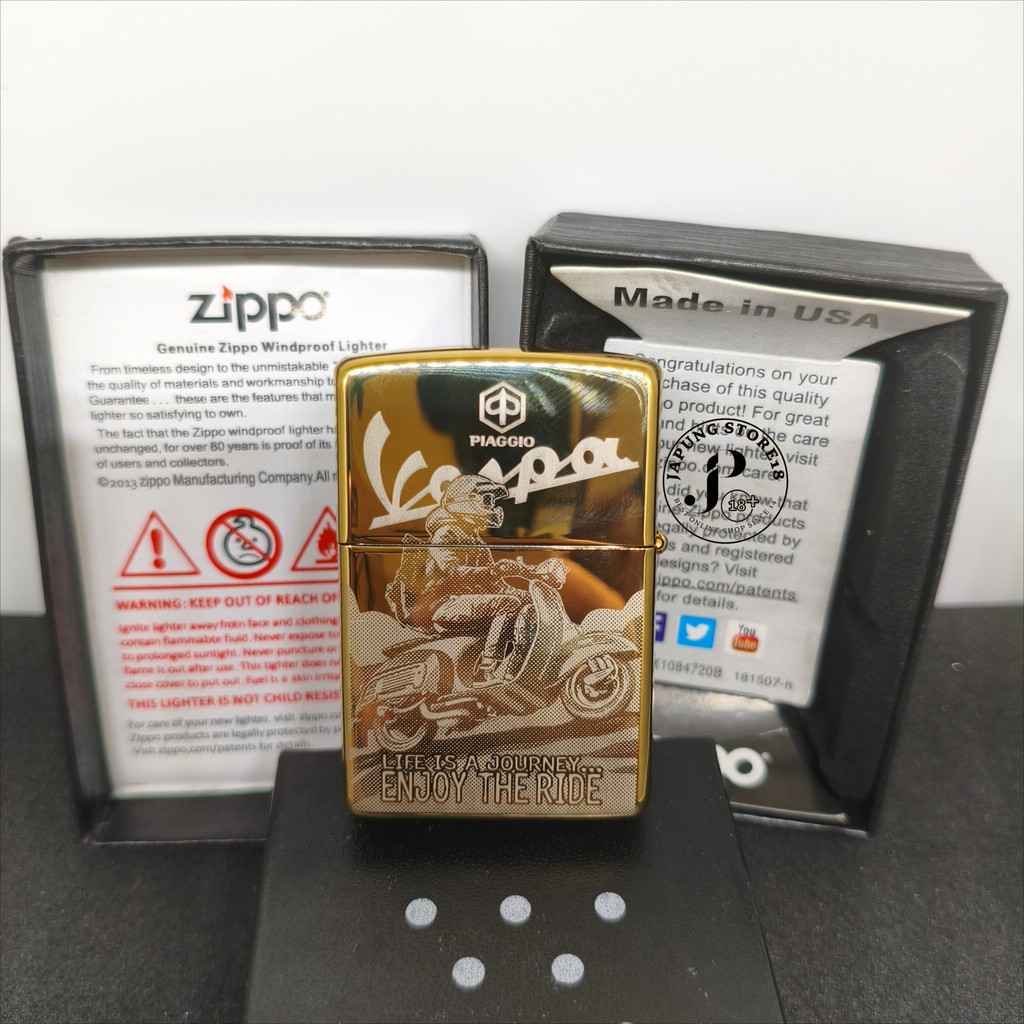 korek api zippo gold vespa vintage mancis jadul unik