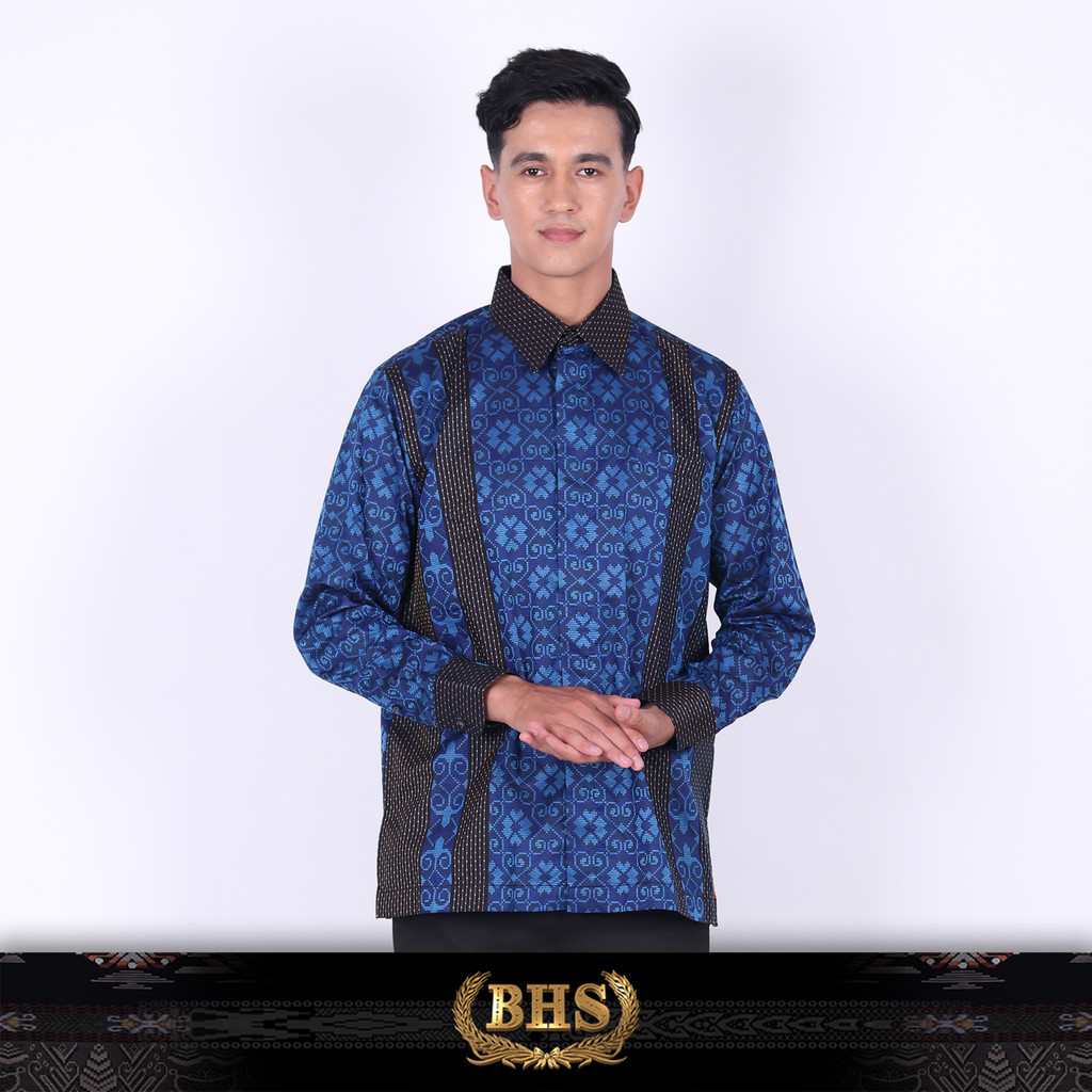 Baju Batik BHS Excellent Warna Biru 02