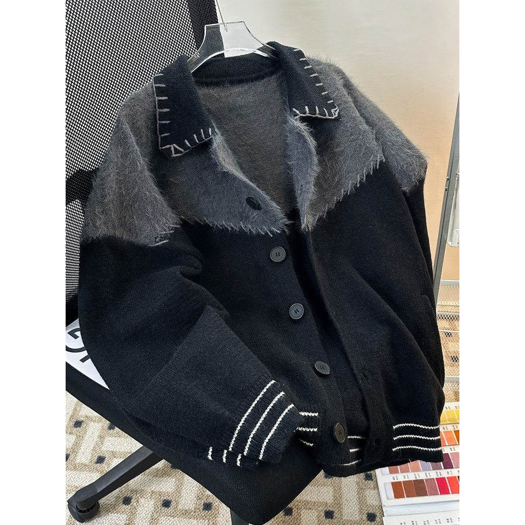 Kardigan berkancing untuk pria dan remaja, jaket hangat bergaya vintage, sweater rajutan.