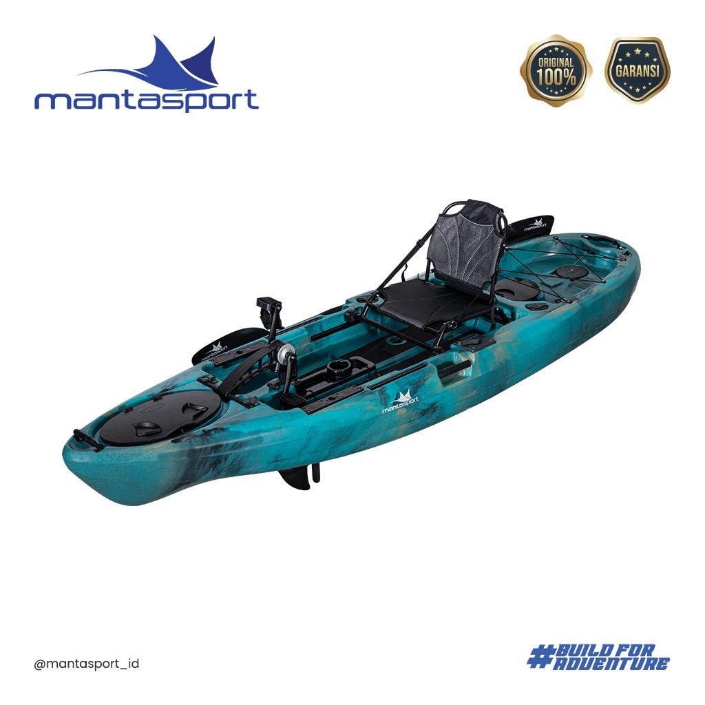 Mantasport Galley Fishing Kayak Pedal Kapasitas 1 Orang Deck Luas dan Stabil cocok untuk kegiatan Ma