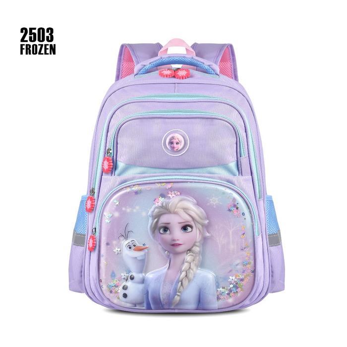 (TRIS) Tas Lampu Cartoon 2503 Tas Ransel Anak Sekolah Tas Kuromi Tas Unicorn Tas Spiderman - Frozen