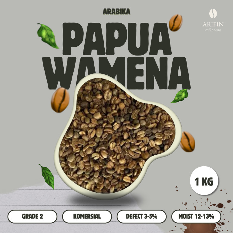 Grade Komersial Papua Wamena Green Beans | Biji Kopi Mentah