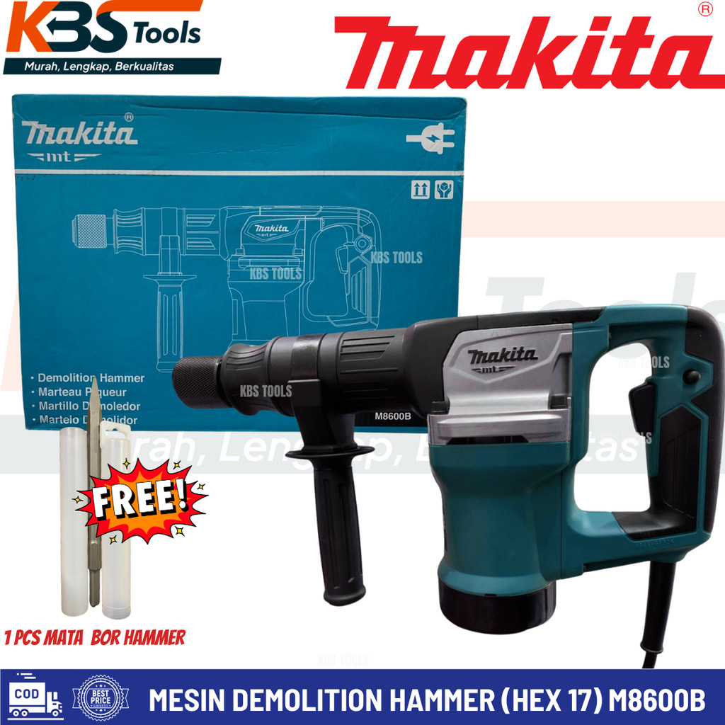 MAKITA Mesin Demolition Hammer (HEX 17) M8600B Bobok Beton Bor Tembok Jack Hammer