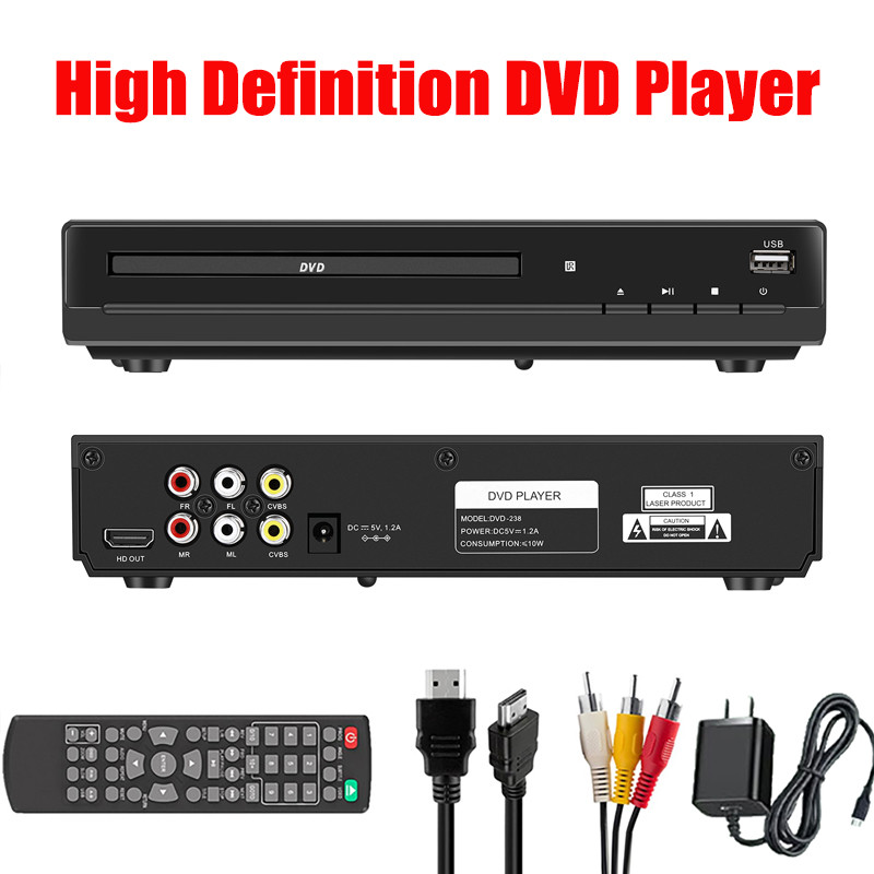 DVD Players with Remote Control 1080P HD VCD Player Home DVD Player Box For TV DVD CD Player HDMICom