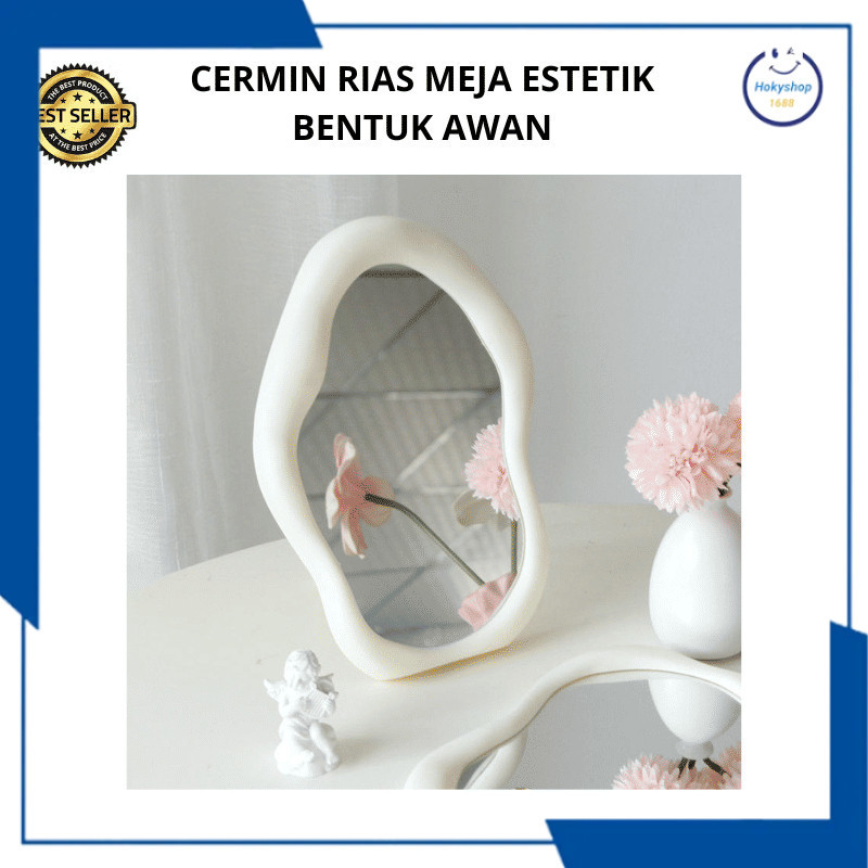 HKS grosir Cermin Rias Meja Estetik Bentuk Awan / Cermin Dekorasi Meja Makeup