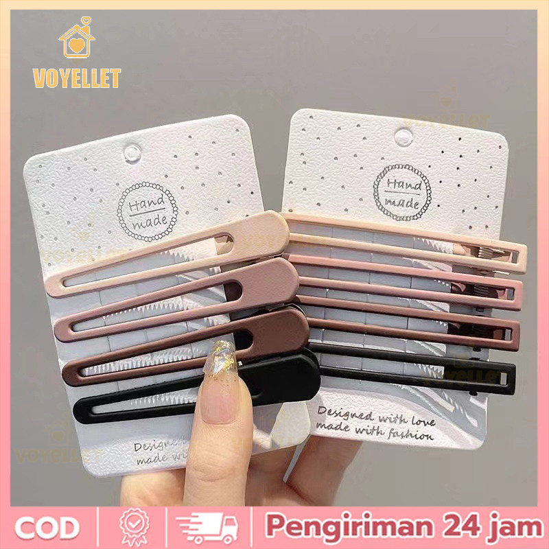 Voyellet Jepit Poni Besar Jepit Rambut Tanpa Sambungan Model Paruh Bebek Jepit Rambut Samping Akseso