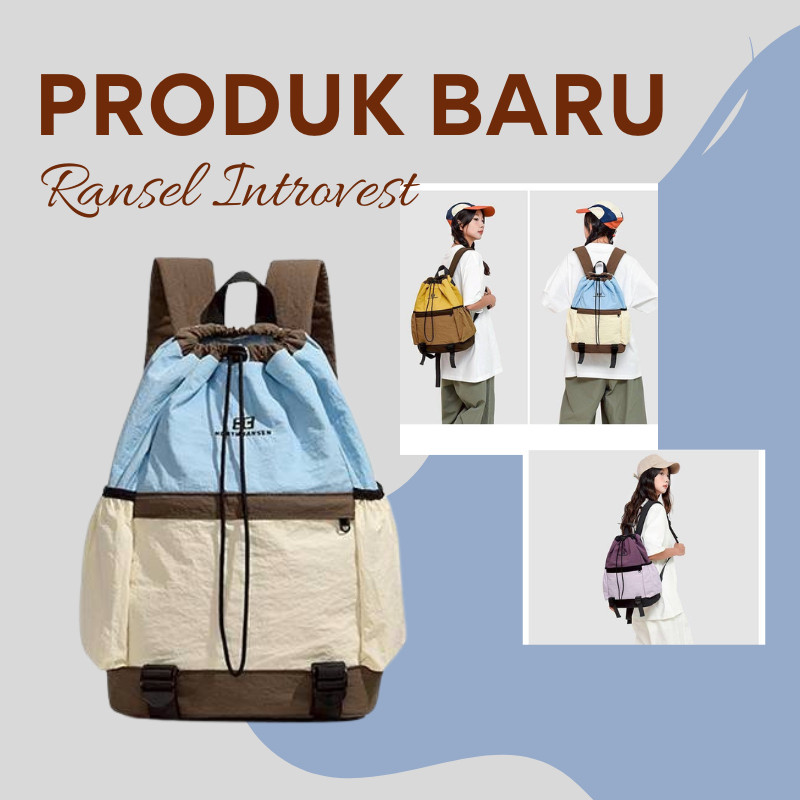 INTROVEST-Tas Fashion Pria dan Wanita Tas Serut Anak Sekolah SMA Unisex Dengan Bundling Bisa COD | U