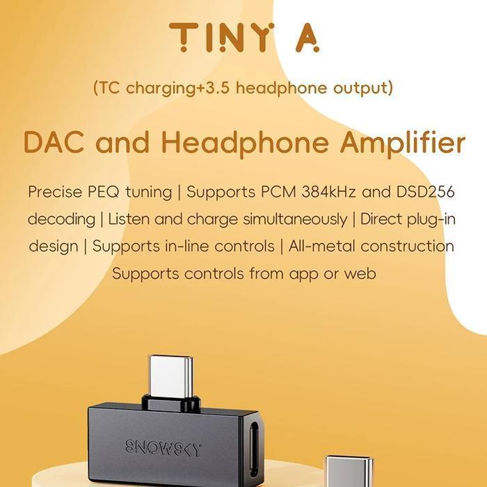 FiiO Snowsky Tiny Mini Portae Dongle DAC Input Type-C input Output 3.5mm 4.4mm - Tiny A, Gold