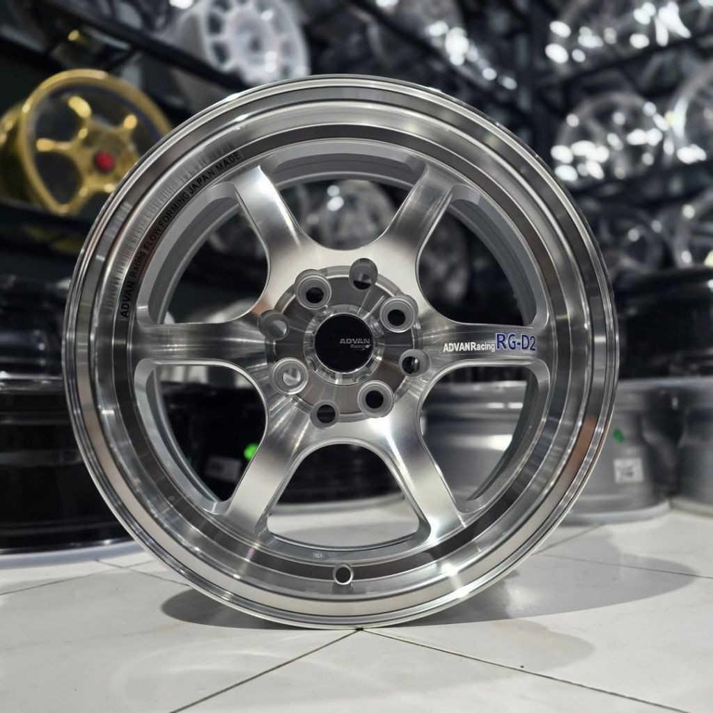 velg advan rg d2 ring 15 lebar 6,5 pcd 4x100 - 4x114,3 velg racing r15 avanza Xenia velg mobil ring 