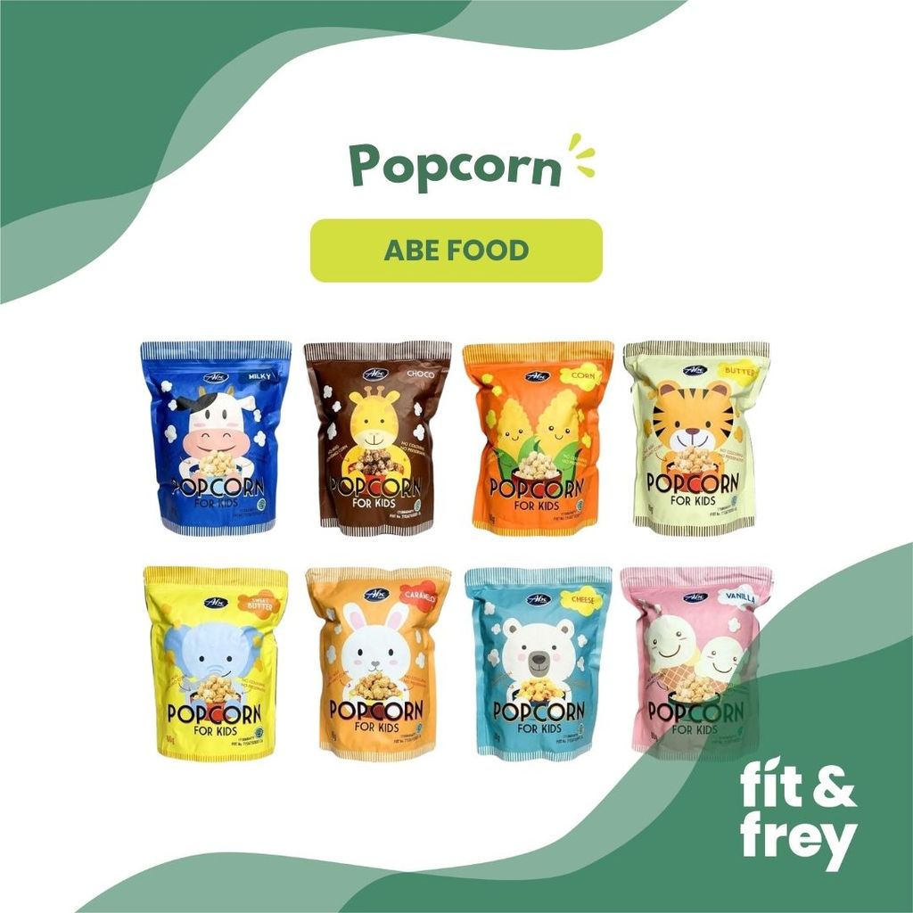 ABE FOOD Popcorn For Kids 80g - Snack Sehat Popcorn Anak - Cemilan Jagung Caramel - Non GMO Corn