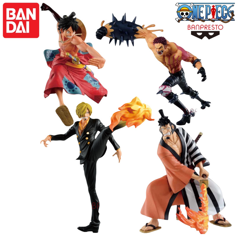 In Stock Bandai Banpresto Original One Piece Brc Sanji Luffy Katakuri Kin Emon Model Doll Brand New 