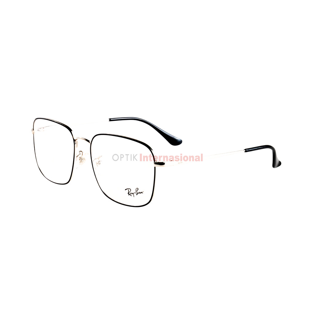 RAYBAN RB6474D C2983  Kacamata Original Frame Square Black Silver Asian Fit