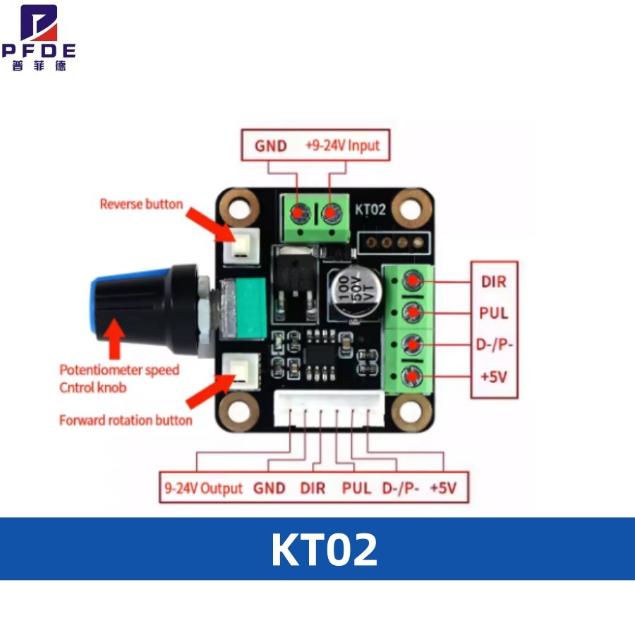 Pengontrol motor servo KT02, generator pulsa, putaran kenop, kecepatan tanpa tahap