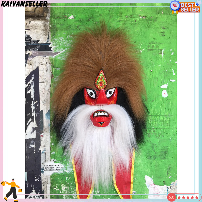 Topeng Ganongan Pakem Rambut Sintetis KNV -55