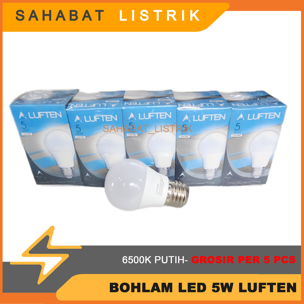 LUFTEN BODY KECIL 5 WATT 5W 6500K PUTIH GROSIR DIJUAL PER 5 PCS