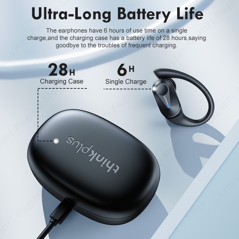 JAMIN MURAH Lenovo Thinkplus LP75 OWS Earphone Bluetooth 5.3 Sport Headset IPX5 Waterproof HIFI Ster