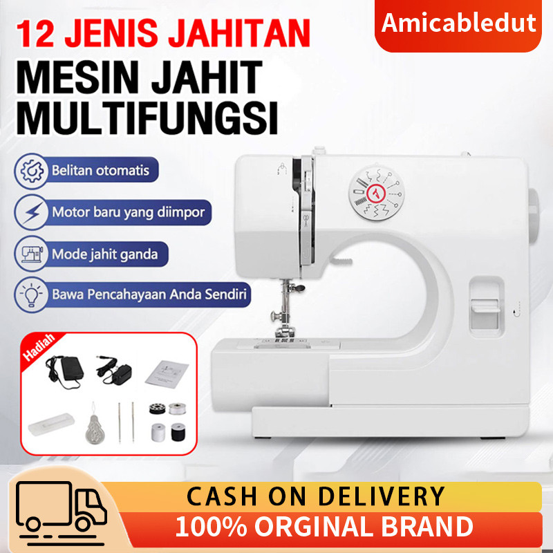 LED Portable Mini Multifungsi 12 Jahitan Mesin JahitMesin Listrik  Mesin Jahit Portabel
