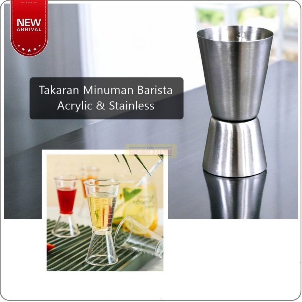 Gelas Takar / Jigger / Gelas Takar Barista Bartender / Gelas Takar MInuman Acrylic & Stainless