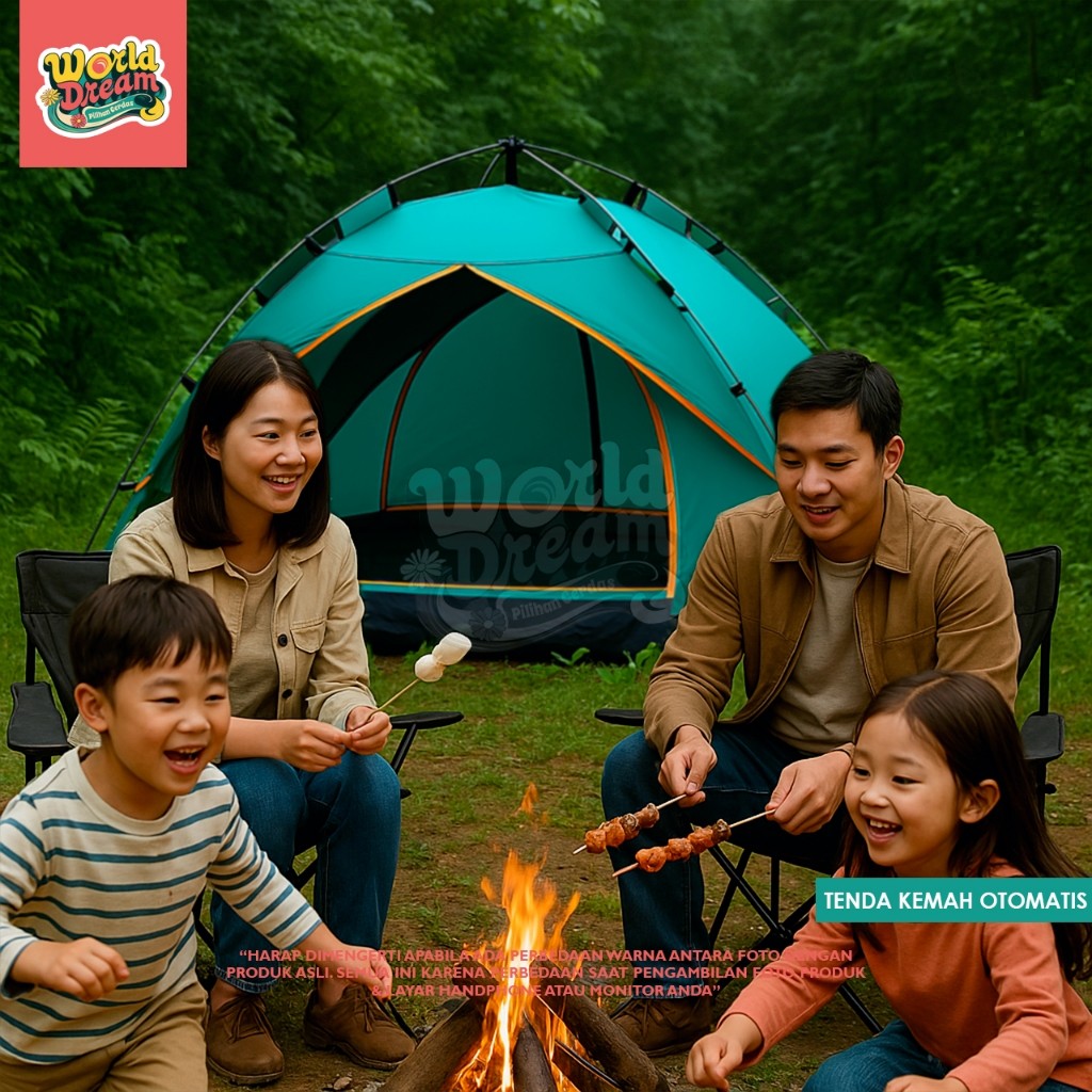 JAMIN MURAH Worldream Tenda Kemping Kapasitas 2-4 Orang Tenda Otomatis Outdoor & Indoor Tenda Gunung