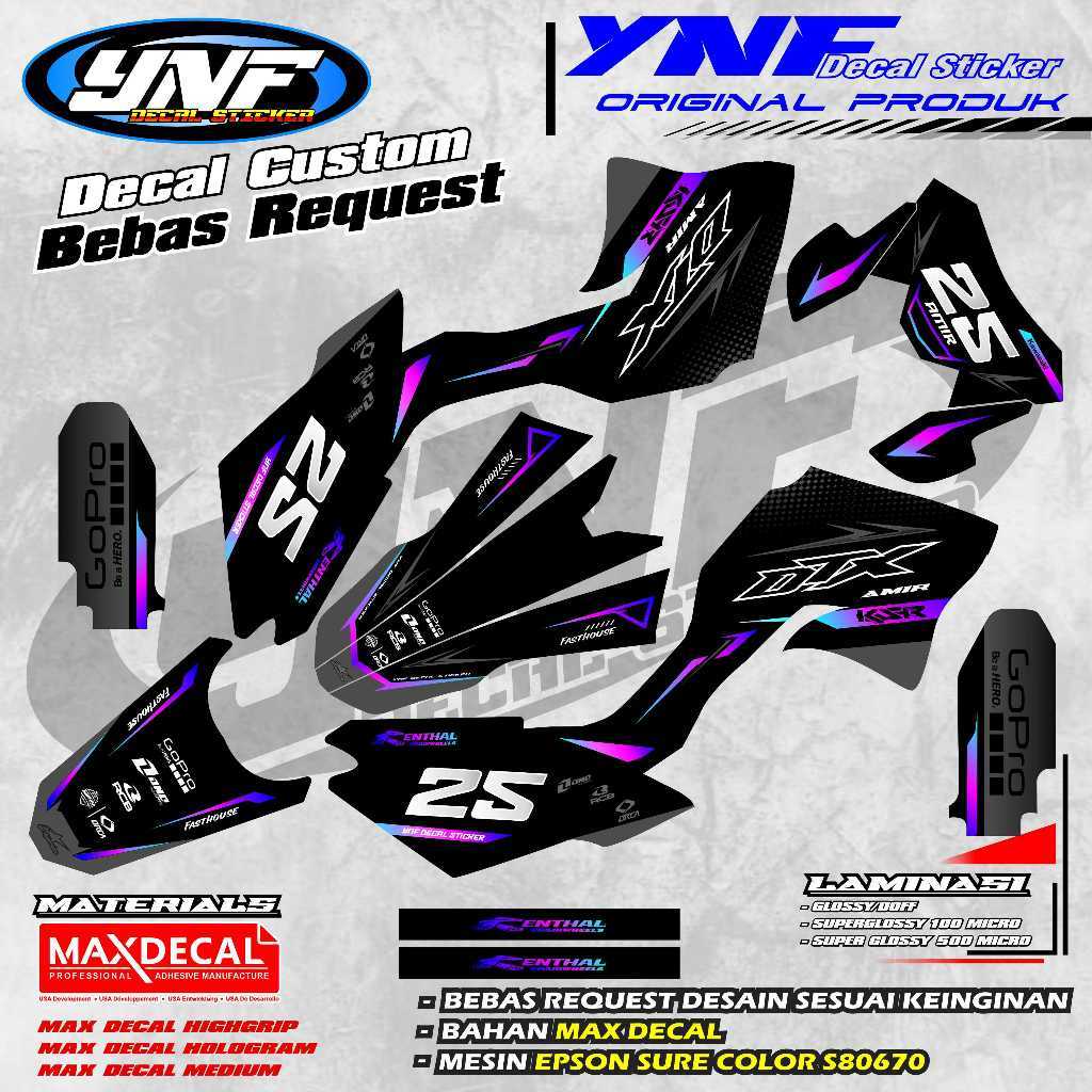 DECAL KLX DTRACKER 150 FULL BODY Bebas Custom Hitam Ungu