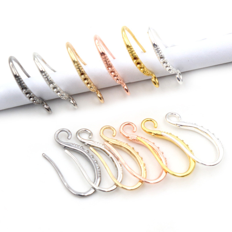 20pcs 19x10mm Aksesoris Pembuatan Perhiasan DIY, Kait Anting Berlapis Emas Perak Rhodium, Penjepit A