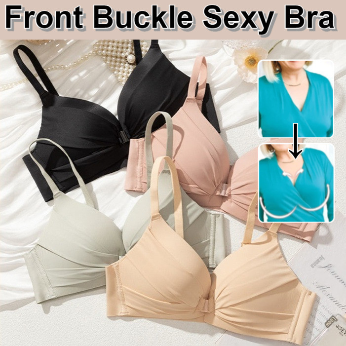 Bra Tipis Depan Kancing Seksi Push Up untuk Payudara Kecil/Bra Nyaman Tipis Depan Kancing Push Up Se