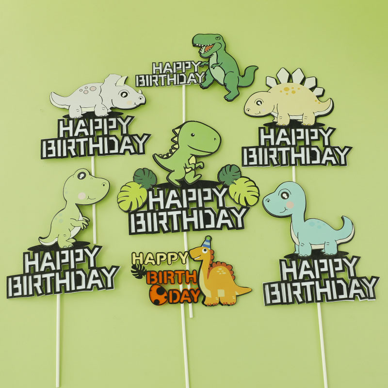 Topper Dino Dinosaurus Trex Brontosaurus hiasan cake kue ultah ulangtahun birthday boy anak