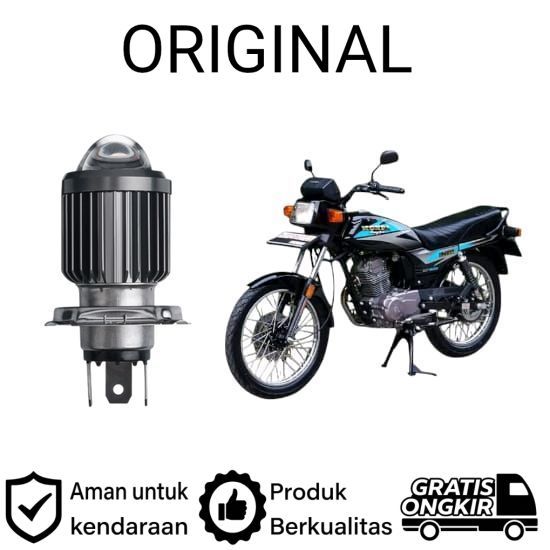 AM 1pcs Lampu depan LED H4 Laser Putih motor Honda GL MAX