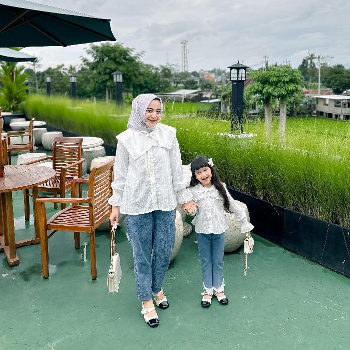 Nomi White Atasan Couple Mom And Kids Putih Sarimbit Premium Nyaman