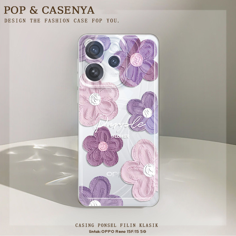 Bunga Inggris Untuk Terbaru Case Hp OPPO Reno 15F 15 5G Soft Casing OPPO Reno 15F 15 5G Tk3 Couple T