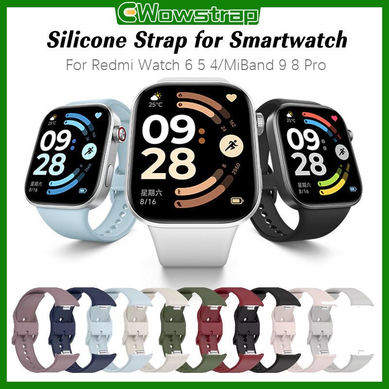 Soft Sport Silicone Original Strap for Redmi Watch 6 5 4 Silikon Rubber Band with Same Color Buckle 
