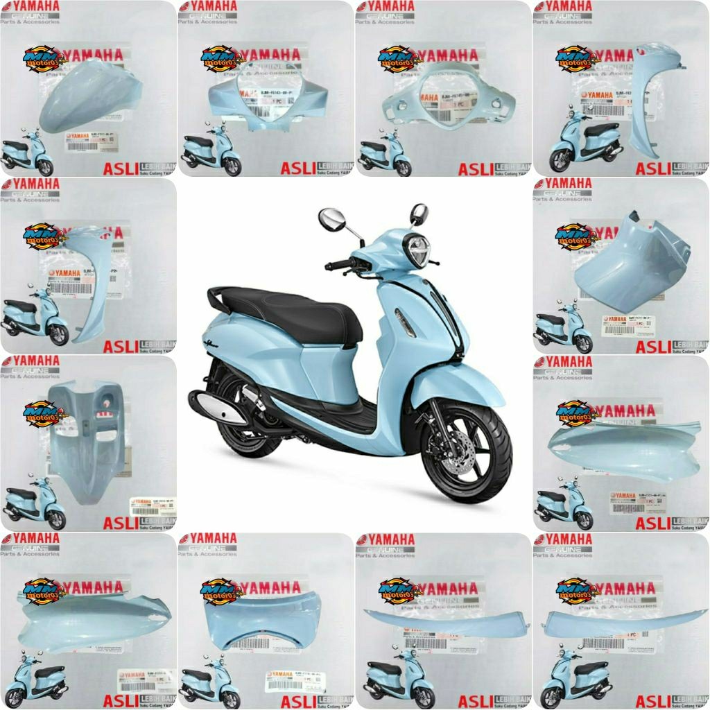 BODY BODI HALUS FULL SET GRAND FILANO 125 BIRU DULL BLUE ORIGINAL YGP GENUINE PARTS