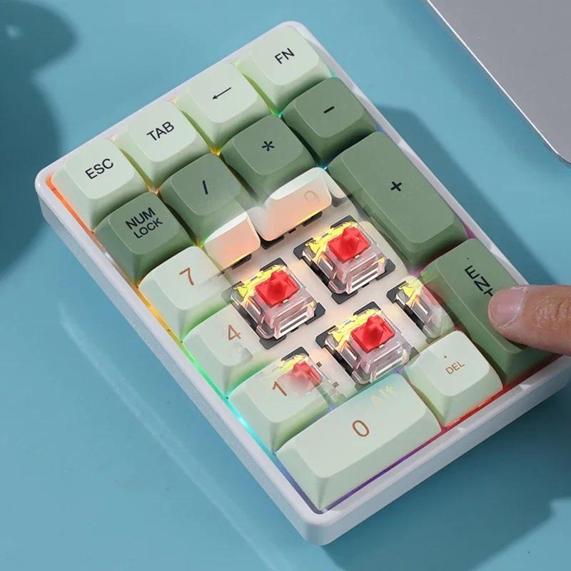 K21 Wireless Mechanical Keyboard,21-Key, BT/2.4Ghz/USB-C Connection, Colourful Lighting, Full Key Ho
