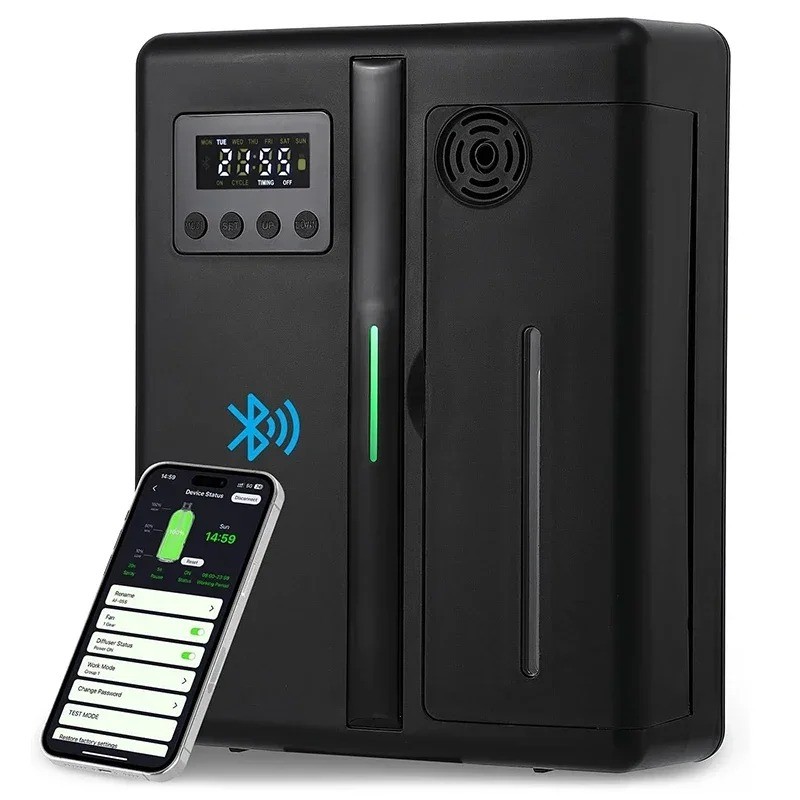 Diffuser Essential Oil Aromatherapy Bluetooth LCD Display 200ml Nano Atomizer Jangkauan 600m³ Smart 