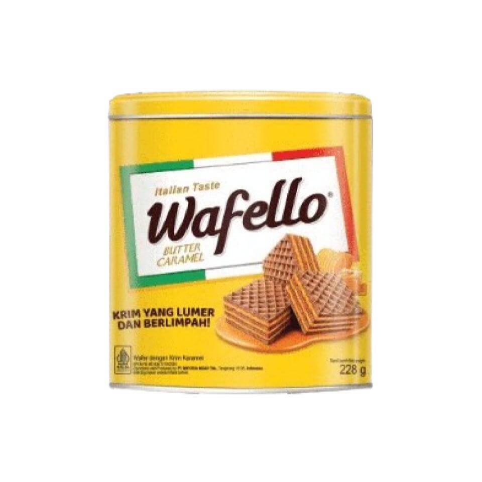 Wafello Wafer Italia Caramel Kaleng 228 gr