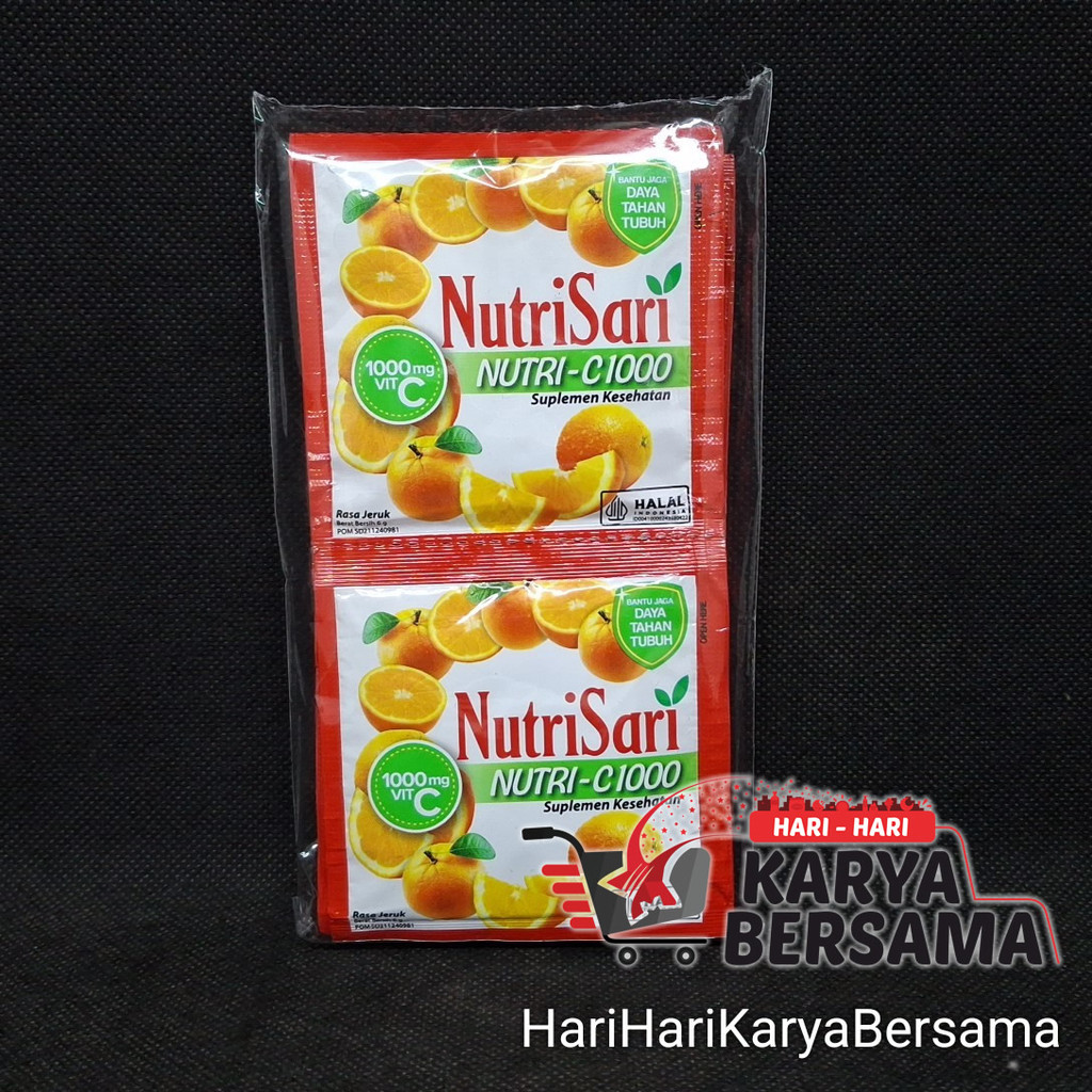 MINUMAN BUBUK NUTRISARI NUTRI C-1000 SUPLEMEN KESEHATAN RASA JERUK ISI 10'S X 6GR