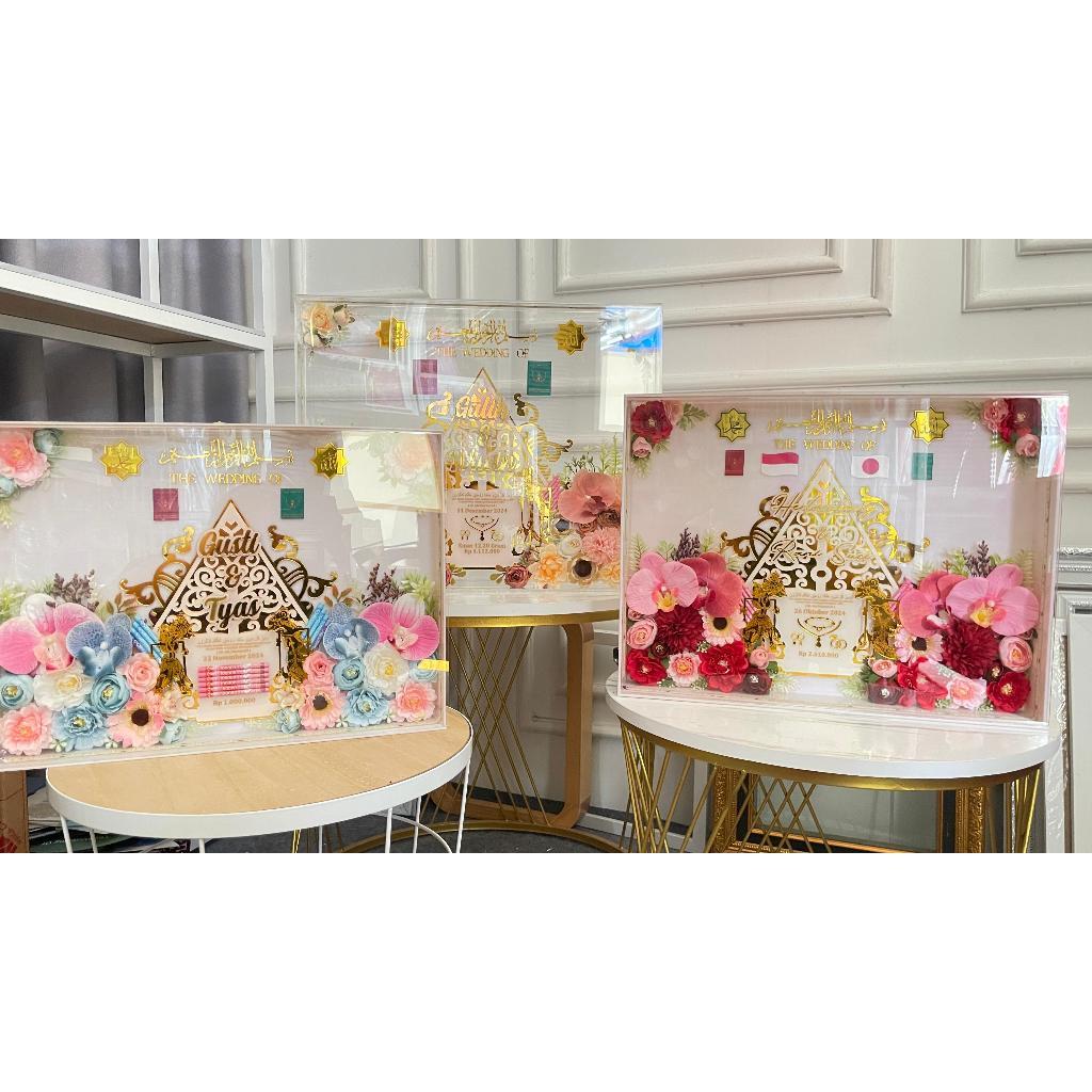 Mahar Gunungan akrilik/Mahar gunungan Wayang/Mahar Wayang/Mahar Nikah. FREE PACKING KAYU