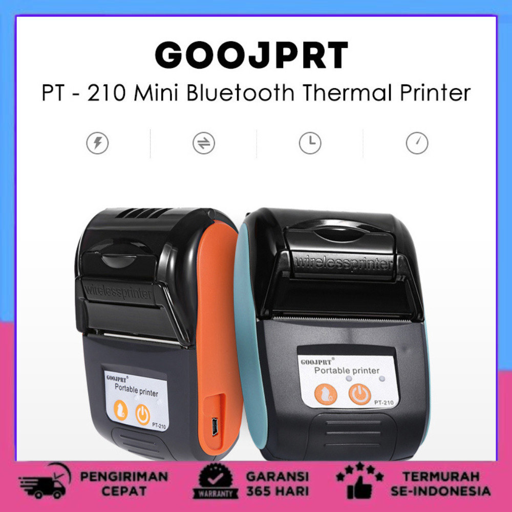 GOOJPRT Bluetooth Thermal Receipt Printer 57mm - POS LITE - Black/Orange Printer Thermal - Printer B