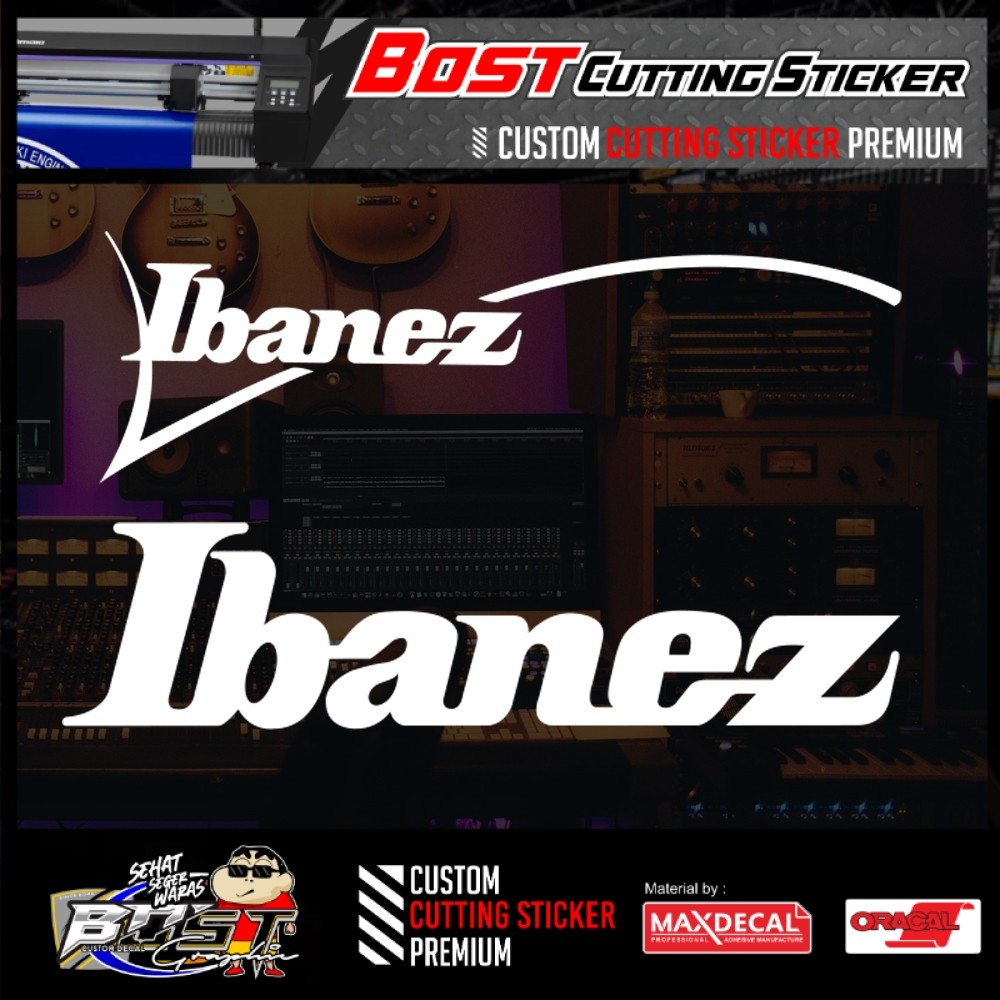 cutting sticker hardcase box sound system ibanez.stiker headstock gitar logo ibanez